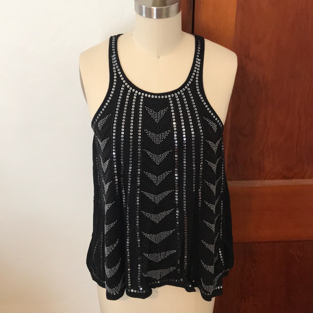 Express Black Beaded Top